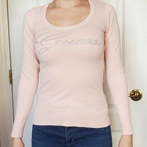Guess Blush Pink Sweater with lace-up back detail